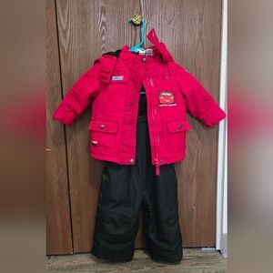 Red and Black Kids' Winter Jacket and Pants Set 12 To 18mos